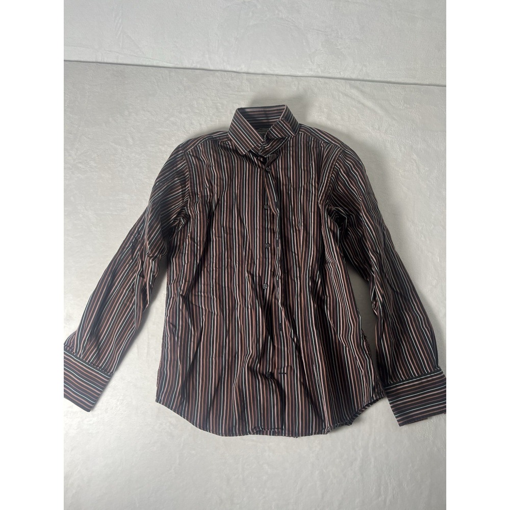 Banana Republic Mens Shirt Size M Button Down Red Striped Long Sleeve Cotton